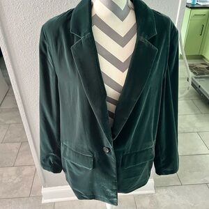 Old Navy - XL Green Velvet Single Lined Blazer